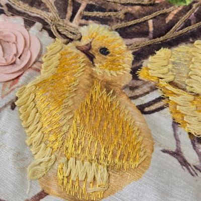 Easter Theme Beaded Table Runner and Gold Small Table Cloth