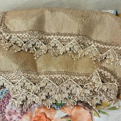 Easter Theme Beaded Table Runner and Gold Small Table Cloth