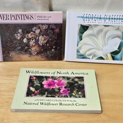 (3) Floral Post Card Books