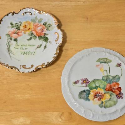 (2) Handpainted Plates