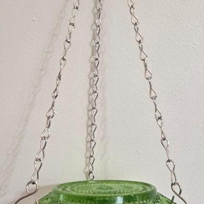 Green Glass Artist Made Bird Feeder