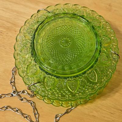 Green Glass Artist Made Bird Feeder