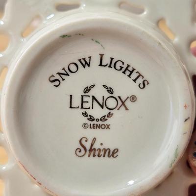 Lenox Candleholder and Handpainted Glass Miniature Bell
