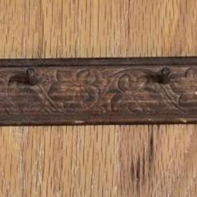 Antique Carved Hanging Peg Strip