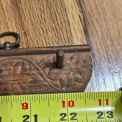 Antique Carved Hanging Peg Strip