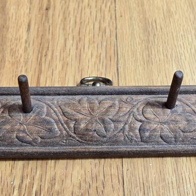Antique Carved Hanging Peg Strip