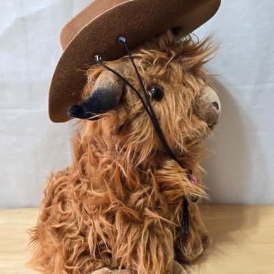 Plush Fluffy Cow in a Cowboy Hat :)
