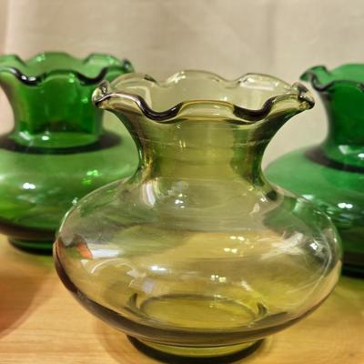 Multicolored Glads Bud Vases