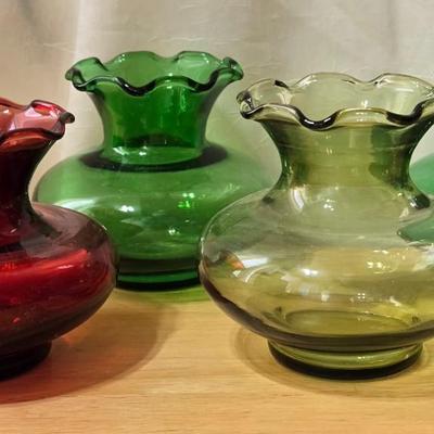 Multicolored Glads Bud Vases