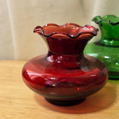 Multicolored Glads Bud Vases
