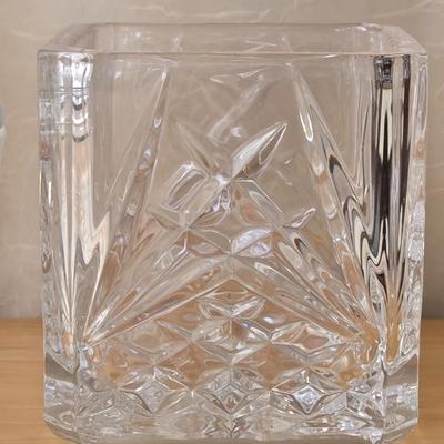 Crystal Candleholder and French Glass Candy Dish