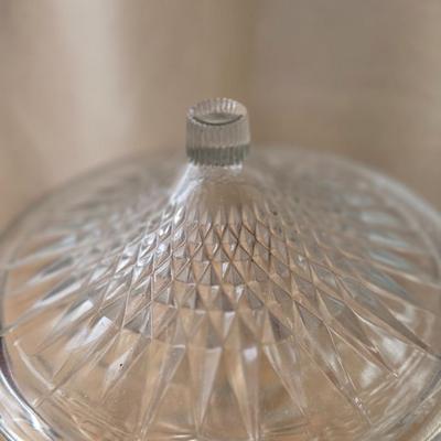 Crystal Candleholder and French Glass Candy Dish