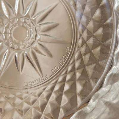 Crystal Candleholder and French Glass Candy Dish