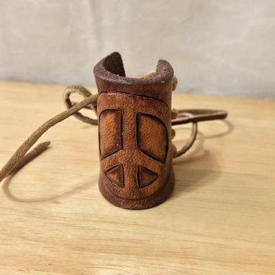 Vintage Hair Clips and Tooled Leather Lighter Holder or Shot Glass Holder