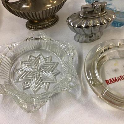 Ashtrays and Metal Lighter Lot