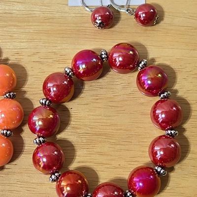 (4) Beaded Bracelets and Matching Earrings