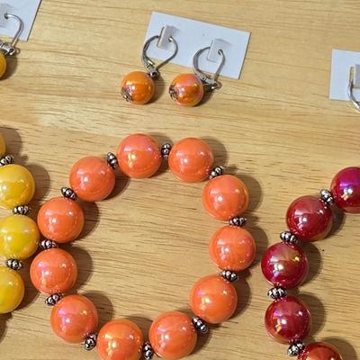 (4) Beaded Bracelets and Matching Earrings