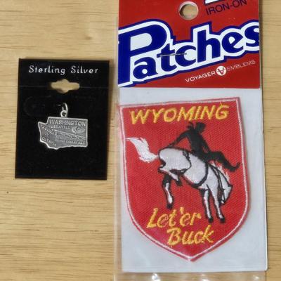 Sterling Washington Pendant and Wyoming Patch