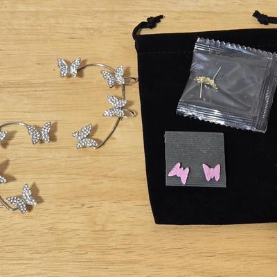 Butterfly Earrings and Ear Cuffs