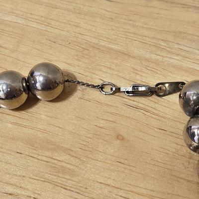 Silver Tone Beaded Necklace and Faux Black Pearl Necklaces
