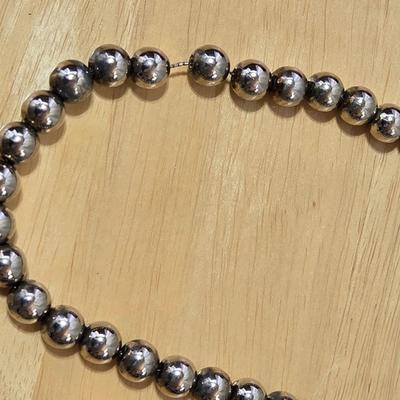 Silver Tone Beaded Necklace and Faux Black Pearl Necklaces