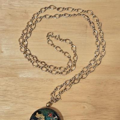 Vintage Cloisonne Tassel Necklace