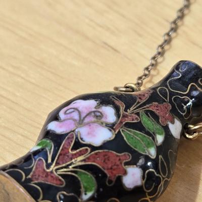 Vintage Cloisonne Vase or Snuff Bottle Necklace
