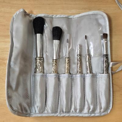 Silverplated Makeup Brush Set