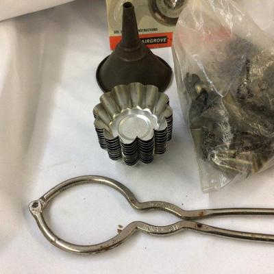 Vintage Silverware, Tart Tins, Frosting Tips, Funnel, and Jar Opener