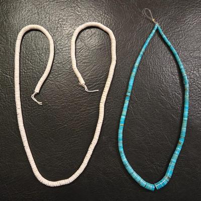 (2) Strands Heishi Beads -Turquoise and Shell
