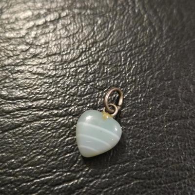 Jade Heart Pendant and Agate Fish Pendant