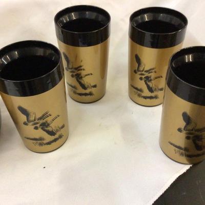 Thermos Pitcher with Insulated Glass with Duck Theme in Great Metal Carrier.