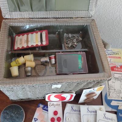 NEW SEWING BOX, OLD BUTTONS, IRON ON TRANSFERS AND MORE