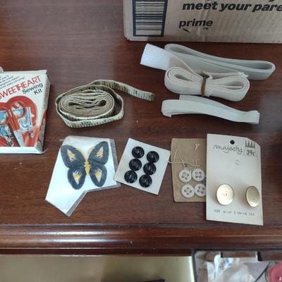 OLD BUTTONS AND SEWING NOTIONS
