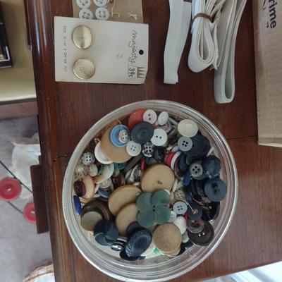 OLD BUTTONS AND SEWING NOTIONS