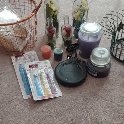 BASKETS, CANDLES, BOTTLES AND MORE