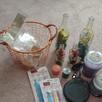 BASKETS, CANDLES, BOTTLES AND MORE