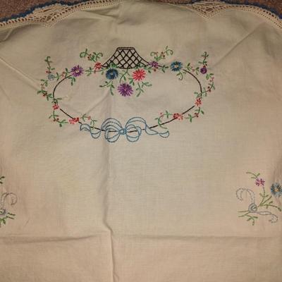 HAND EMBROIDERED LINENS, OLD BUTTONS AND MORE
