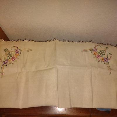 HAND EMBROIDERED LINENS, OLD BUTTONS AND MORE