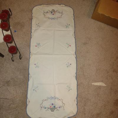 HAND EMBROIDERED LINENS, OLD BUTTONS AND MORE