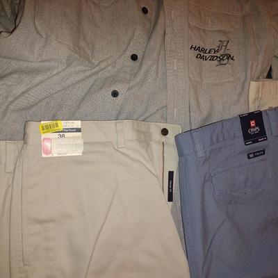 MENS HARLEY DAVIDSON SHIRTS (L & XL) AND SHORTS (38)