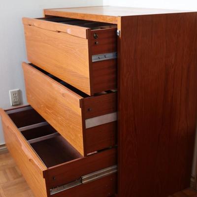 Denka Danish Teak Chest 3 Drawer File Cabinet