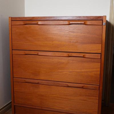 Denka Danish Teak Chest 3 Drawer File Cabinet