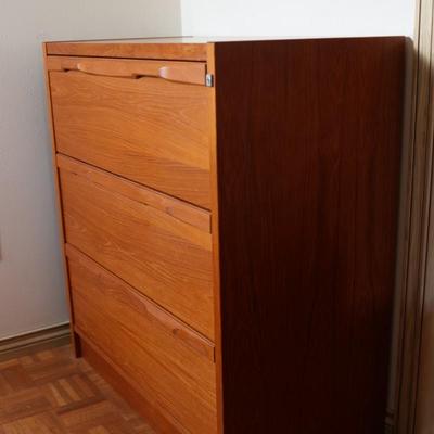 Denka Danish Teak Chest 3 Drawer File Cabinet
