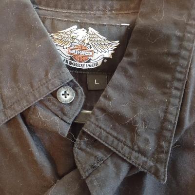 SCULLY LEATHER VEST & HARLEY DAVIDSON SHIRTS