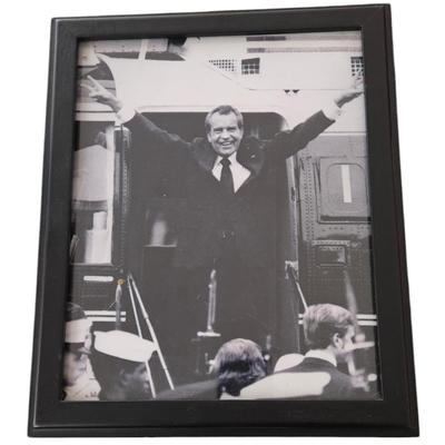 Richard Nixon Resigns (Peace Sign) Framed Print