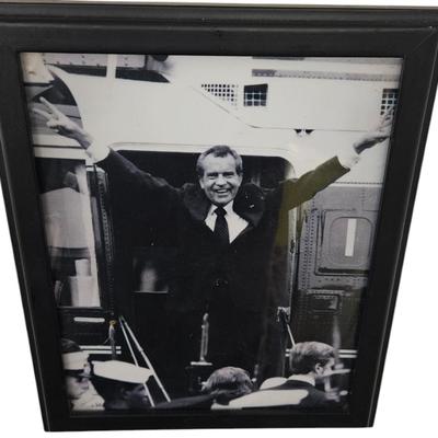 Richard Nixon Resigns (Peace Sign) Framed Print