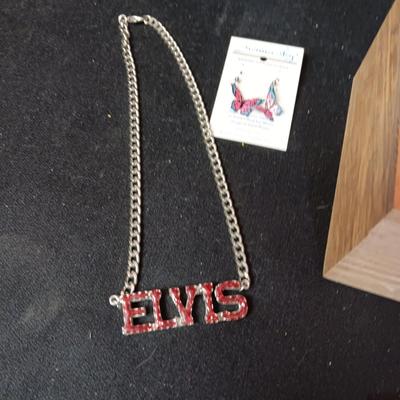 ELVIS BRACELETS, NECKLACE AND JEWELRY BOX PLUS OTHER JEWELRY