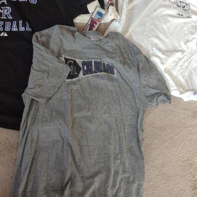 COLORADO ROCKIES SHIRTS SIZE L -XL BASEBALL CAP