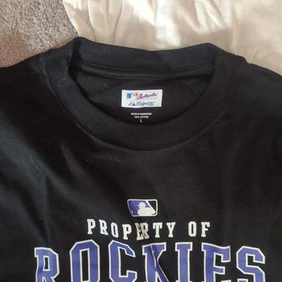 COLORADO ROCKIES SHIRTS SIZE L -XL BASEBALL CAP